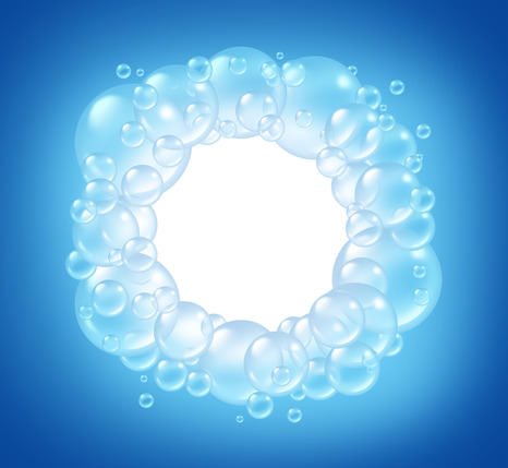 water bubbles in a circle representing ionized water
