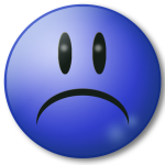 Sad blue face showing Negative Customer Reviews