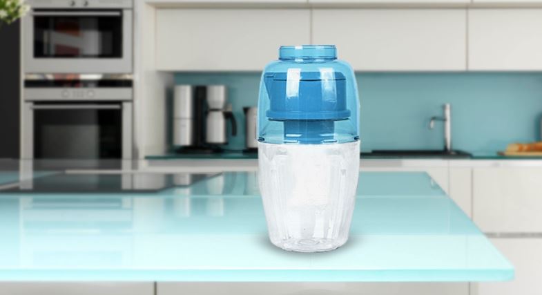White and Blue portable alkaline making water bottle