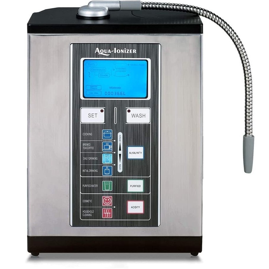 Aqua Ionizer Deluxe 9.0 - front view of display panel on white background